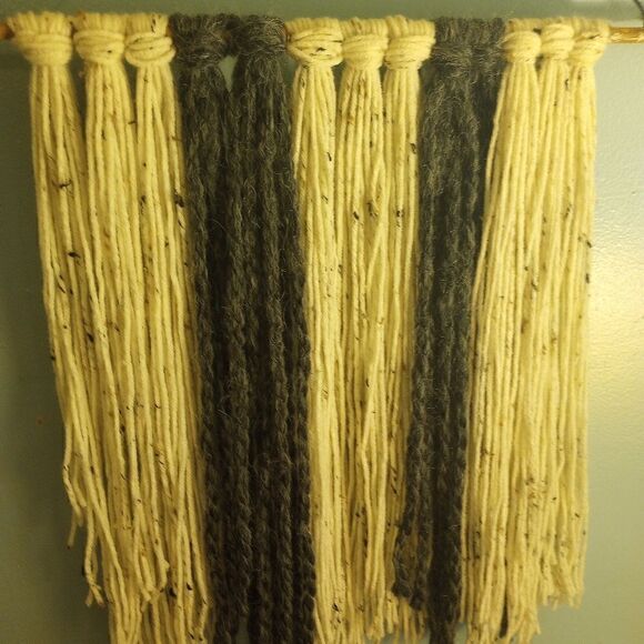 Two Bohemian textured yarn wall hanging - Picture 5 of 10